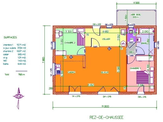 Plan maison ossature bois bbc